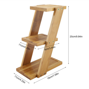 JUNJI-Soporte de bambú de 3 niveles para plantas, maceta de flores, escalera, estante de exhibición de jardín, estilo escalonado, estante de <span class=keywords><strong>madera</strong></span> para plantas - Product Image 6