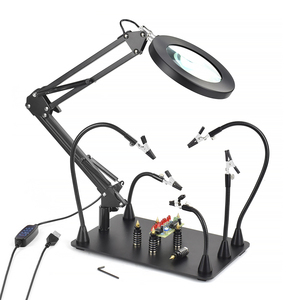 Abrazadera y base pesada 2 en 1, soldadura de tercera mano con lámpara de lupa iluminada con LED 5X <span class=keywords><strong>para</strong></span> soldadura, herramienta de soldadura de trabajo cercano - Product Image 1