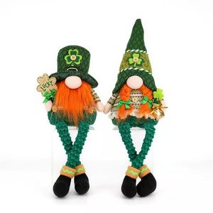 Juego de 2 Gnomos de Peluche con Trébol Verde y Luces Cálidas para Regalo del Día de San Patricio - Product Image 3