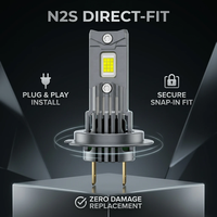 Nouveau phare N2S-H1/H3/H7/H11/9005/9006/9012/880/H4/H19/H13/H15 30W 4000LM 4300K/6000K 12-24V en aluminium universel