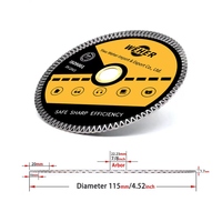 Lame de Scie Diamantée X-Turbo de Haute Qualité 115mm pour la Coupe et le Meulage du Granit, Marbre, Carrelage, Super Disque de Coupe pour Porcelaine et Céramique