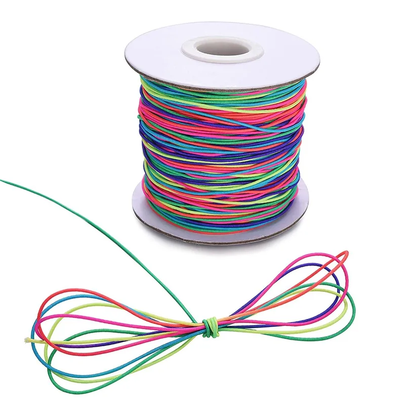 Elastic Cord Rainbow 1mm Nylon Bungee Elastic Cord For Jewelry Bracelet Making