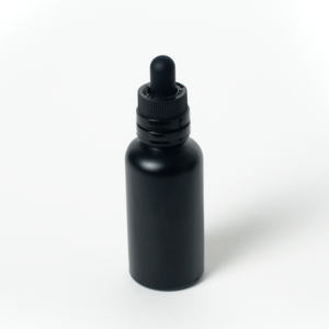 Flacon compte-gouttes en verre opale noir mat CR, flacon en verre pour huile essentielle, flacon compte-gouttes résistant aux enfants pour huile concentrée - Product Image 1