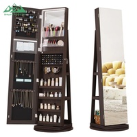 Miroir pivotant moderne avec armoire de rangement pour bijoux et éclairage LED pour ensemble de meubles de chambre