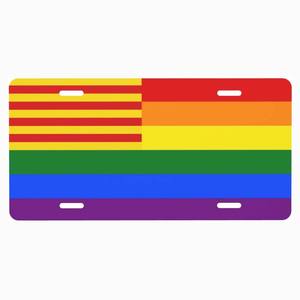 Cataluña Arco Iris bandera matrícula 6x12 pulgadas decorativo Metal coche etiqueta delantera aluminio novedad matrícula para hombres mujeres Coche - Product Image 3