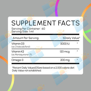 قطرات فيتامين د3 وك2 السائلة عالية الجودة OEM/ODM/OBM لدعم العظام والجهاز ومستويات الطاقة - Product Image 2