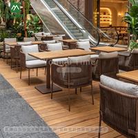 Juego de Comedor Moderno de Grado Comercial, Muebles para Proyectos de Restaurantes, Juego de Mesa de Metal Resistente para Comedor de Hotel, Venta al Por Mayor