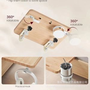 Wooden Hanging Tray Detachable Bedside <b>Shelf</b> Solid Wood <b>Hook</b> Type Storage Rack For Bedroom Personal Care Items - Product Image 3
