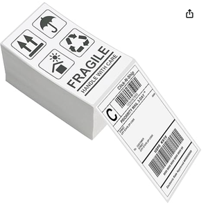 Étiquettes d'expédition thermiques directes 3x5 pouces, pliées en accordéon, perforées, sans BPA, étanches, pour l'expédition e-commerce et l'impression de codes-barres - Product Image 1