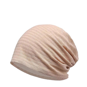 Postpartum Hat Double Layer Knitted Cotton Breathable Beanie For Chemotherapy Sleep Head Cover Four Seasons Use - Product Image 1