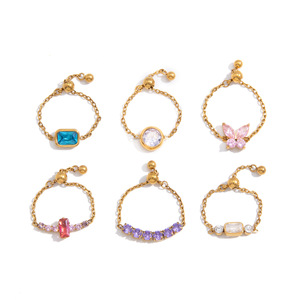 <b>Adjustable</b> Pull-Out <b>Ring</b> With Zircon Butterfly Design For Everyday Wear Unisex Jewelry - Product Image 5