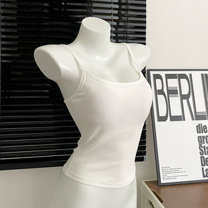 Atacado de Tops de Ginástica e Yoga Femininos de Alta Qualidade, com Decote Halter, Efeito Bandagem, Sensação Nude, Acolchoados, de Malha, Estilo Doce para Treino - Product Image 4