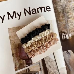 <span class=keywords><strong>PL</strong></span> Wholesa纯色真丝缎子发束女孩弹性发束发饰礼品套装时尚女性发束 - Product Image 3