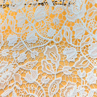 Tissu de dentelle brodée soluble dans l'eau en fil de soie de lait 100% polyester de style français luxueux, robes de soirée vintage sexy pour femmes