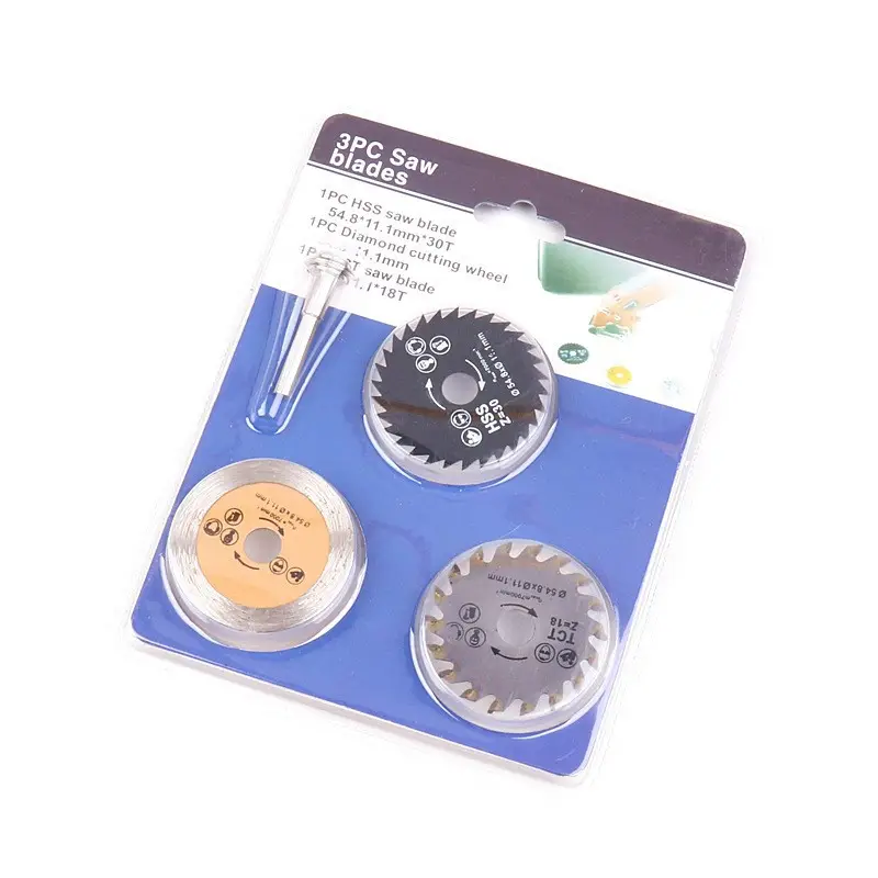 PEX 3pcs/set Mini Circular Saw Blade Diamond Cutting Disc Accessories Set TCT HSS Saw Blade for Wood Metal Tile Cutting Disk