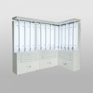 Cao cấp acrylic Bảng điều chỉnh nhôm có thể khóa thanh Kính mát khung quang học hiển thị đứng Gỗ Đứng kính hiển thị giá đơn vị - Product Image 2