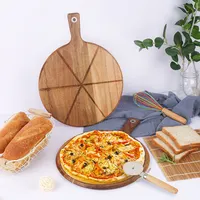 Großhandel Custom ized Wood Serving Food Tray Brot platte Pizza Board Pizza Tablett