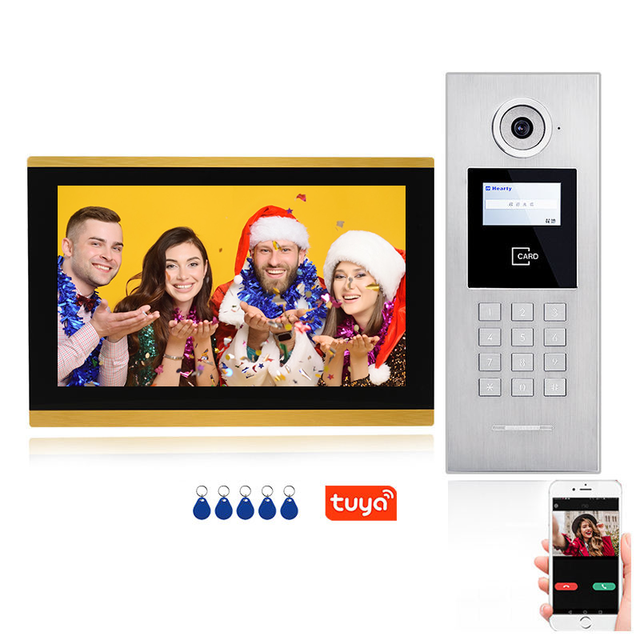 10.1 Inch Multiunit 6 Flat Smart Wifi Video Doorphone Touch Sreen  IP Tuya Smart Video Door Phone Visiophone for Villa