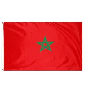 Wholesales cheap 100% polyester custom print 3*5ft Morocco flags