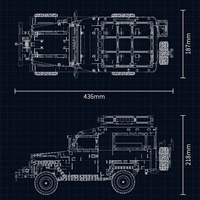 2024 Happy Build YC-QC012 Toyata FJ40 Bloques de Construcción Electrónicos a Escala 1:16, Juguetes de Construcción Unisex, Juguetes de Bricolaje para Niños de 5 a 7 Años