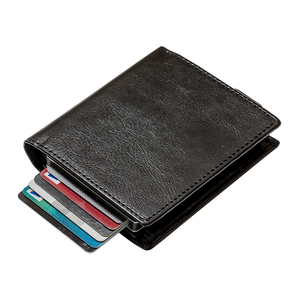 Estudiante Metal Rfid Bloqueo Cartera de cuero Tarjeta DE CRÉDITO Titular de la tarjeta de crédito Clip Titular Antirrobo Seguridad Aluminio PU Hombre - Product Image 6