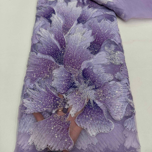 Tela de encaje con cuentas <span class=keywords><strong>a</strong></span> <span class=keywords><strong>mano</strong></span> africana para vestido de fiesta - Product Image 1