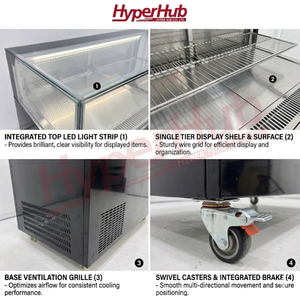 Refrigerador Exhibidor de <span class=keywords><strong>Pastelería</strong></span> de un Solo Nivel, Grado Comercial, con Opciones de Color y Logotipo Personalizado para Negocios de Servicios de Alimentos - Product Image 6