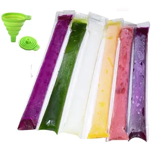 Popsicle Packaging Bag Custom Printed Plastic Packing 2*12 5.5*28cm Transparent Frozen Maker Commercial Ice Cream Pop Popsicle Bags