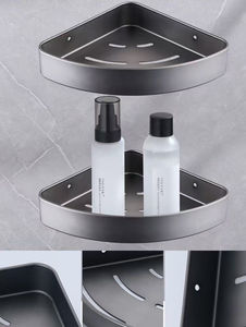 Moderno Juego de 5 Toalleros de Aluminio Gris Metálico, Kit de Accesorios de Baño de Acero, Plegable y Móvil para Hoteles, Juego de 5 - Product Image 3