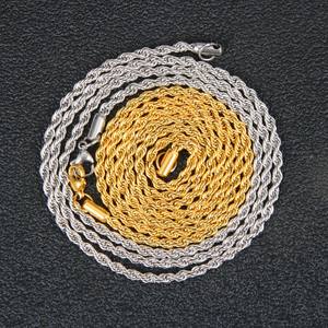 Wholesale Women 18K Gold Plated Stainless Steel Twisted <b>Rope</b> Link <b>Chain</b> Necklace - Product Image 4
