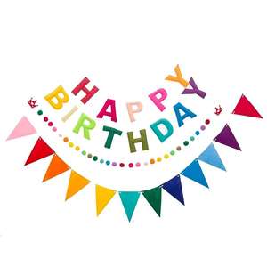 Pancarta de fieltro RPET para fiesta de <span class=keywords><strong>cumpleaños</strong></span> Friends Celebrate Birthday Party Banner - Product Image 1