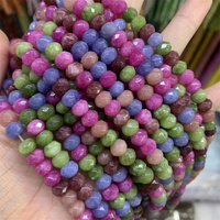 Perles de jade facettées en gros 5*8mm, perles de pierres précieuses rondelles, perles de pierres en forme de soucoupe pour le bricolage