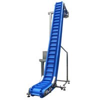 Portable vertical de type z incliné à crampons de levage de qualité alimentaire PU PVC paroi latérale jupe ceinture seau ascenseur convoyeur avec trémie