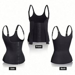 Corset amincissant respirant et écologique pour femme, gaine amincissante sous la poitrine, gilet gainant en Spandex/Nylon pour le sport et l'entraînement, noir - Product Image 6