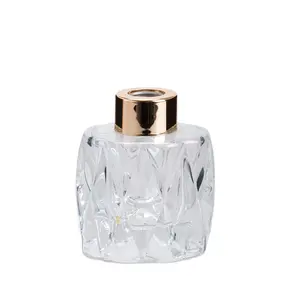 Feel Fragrance Glass Diffuser Bottles Irregular Surface with Silver Lid