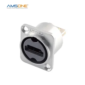 AMSONE Custom Data Signal Terminal 0.5A 40V 360 Degree EMC Shieldable HD-MI2.0 Female Push pull Termination Waterproof Connector
