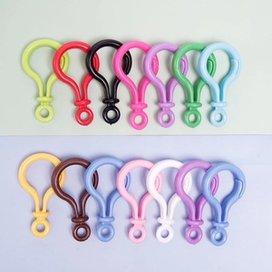 Porte-clés en plastique épais coloré avec fermoir à ressort, fournitures de bricolage pour la fabrication d'accessoires - Product Image 3