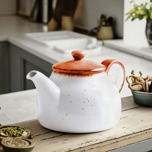 Tetera Tree Rings de 660 ml, color naranja oscuro, de porcelana reforzada, con asa. - Product Image 4