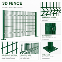 Panel de Cerca de Alambre Soldado en V 3D con Revestimiento de PVC Verde, Montaje con Pernos y Clips para Seguridad en Patios Escolares, Parques y Áreas Públicas