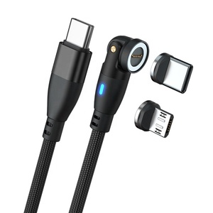 Cable magnético de rotación de 540 grados 9 pines PD100W <span class=keywords><strong>2M</strong></span> Cable 18W <span class=keywords><strong>Micro</strong></span> 100W <span class=keywords><strong>USB</strong></span> C para teléfonos móviles - Product Image 3