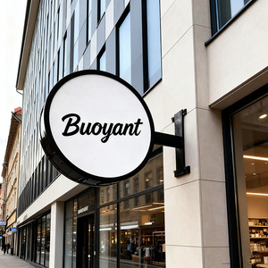 Hot Sale Double-sided Hanging Round Shop Signage Light Box Metal <b>Frame</b> Round LED Projecting Light Box - Product Image 1