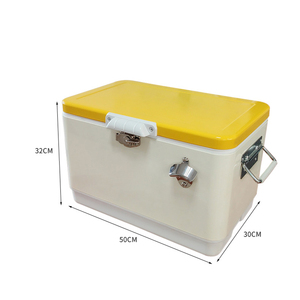 Vente en gros <span class=keywords><strong>de</strong></span> glacière <span class=keywords><strong>de</strong></span> bar <span class=keywords><strong>de</strong></span> terrain 30L avec logo personnalisé Boîte isotherme en métal pour l'extérieur, le <span class=keywords><strong>camping</strong></span> et le pique-nique Fabricant <span class=keywords><strong>de</strong></span> glacières alimentaires vintage - Product Image 3