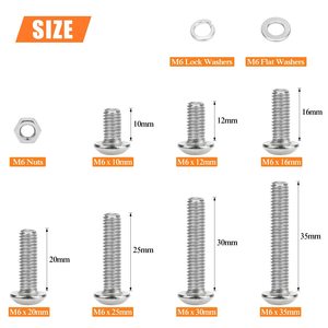 Vis à tête bombée M6 en acier inoxydable 304, boulons, rondelles, écrous, combinaison de qualité A niveau 4.8, utilisation dans l'industrie de la construction - Product Image 2