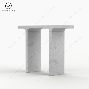 Table console en marbre Sunshine, base en tréteau, style minimaliste moderne, meubles de salon, décoration d'entrée - Product Image 2