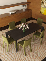 Table à manger extensible en bois de pin massif noir de qualité supérieure, 6 places, rectangulaire, style italien minimaliste, compacte, gain de place, pour cuisine