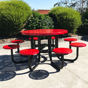 Mesa de Parque Metálica Comercial para Exteriores con Bancos, Mesa y Sillas de Ocio para Exteriores - Product Image 1