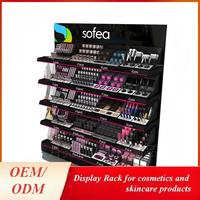 Acryl-Displayständer für Kosmetik und Lippenstifte, Großer Hautpflege-Präsentationsschrank, Make-up und Feuchtigkeitspflege-Ausstellungsregal
