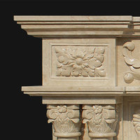 Décor d'intérieur sculpté à la main de Style français arche en pierre naturelle colonne romaine Beige crème marbre cheminée Surround