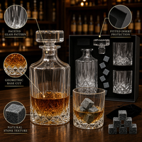 Ensemble de carafe à whisky SHUNSTONE avec boîte cadeau en papier, cadeaux promotionnels d'affaires pour la satisfaction des clients, cadeau pour les partenaires