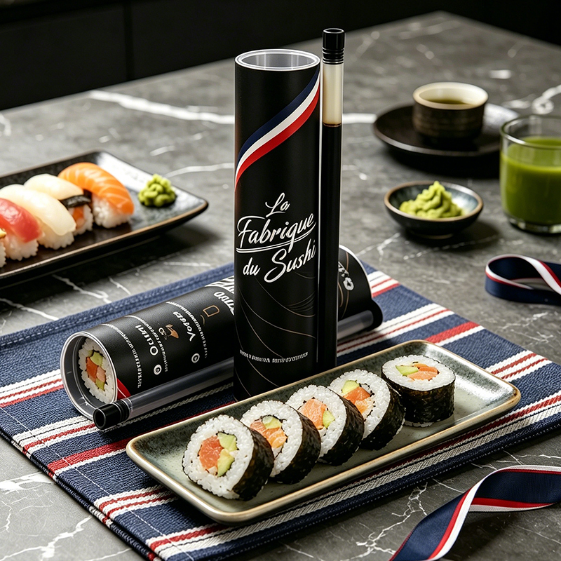 Pop Up Sushi Tube Paper Cylinder Box Food Grade Paper Tube Packaging Sushi Takeaway Package Food Tube Push Up Paper Tubes